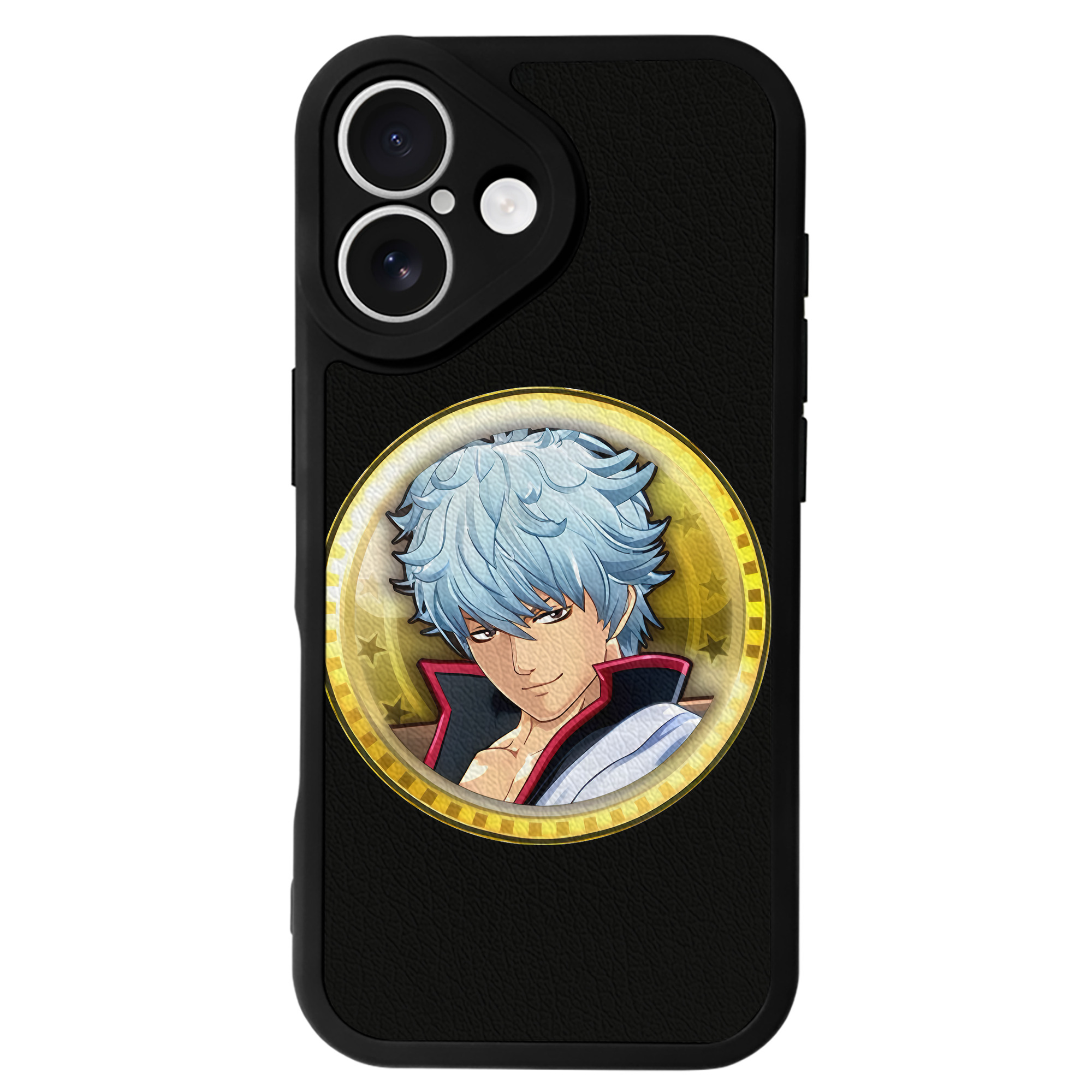 （画像用） ぎんたま 坂田銀時（さかたぎんとき） 神楽 志村新八（しむら しんぱち） GINTAMA Sakata Gintoki Kagura Shimura Shinpachi 【iPhone 16シリーズ対応】シリコンスマホケース（レザー調） 材質：シリコン